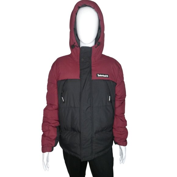 Timberland Archive Puffer Fall Jacket Burgundy Men's‎ Medium - Picture 1 of 10